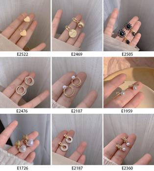 360Home Silber pin Perle luftige Vintage Ohrringe E2505 weiß